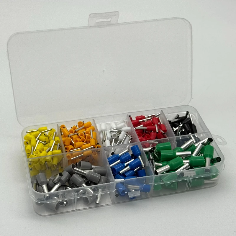 400 Pcs Durable Wire Connect Insulated Connector Crimp Terminator Cold Pressed Insulated Termina E0508 7508 1008 1510