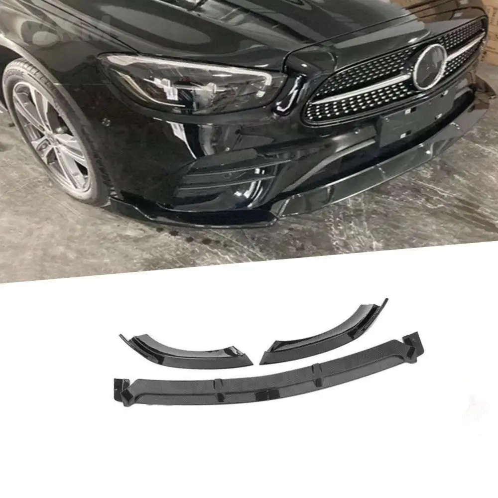 

3Pcs For Mercedes Benz W213 E260 E300 E350 Sport 2021 Convertible Front Bumper Lip Spoiler Splitters ABS Prodection