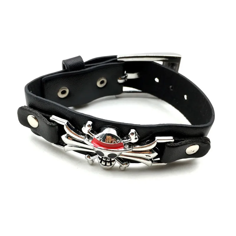 أنيمي الطرفية قطعة الجمجمة شعار الرجال فاسق سوار طالب مجوهرات سوار هدية هدية هدية عيد الهالوين