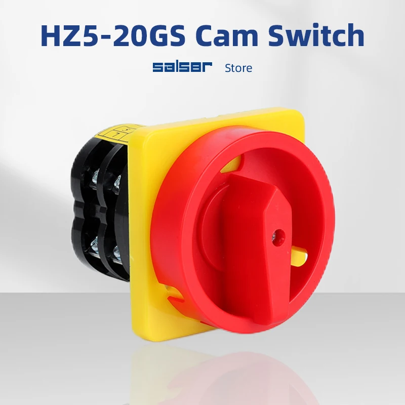 20A 4kw Combination Rotary Cam Switch HZ5-20GS 1-4 Poles Two Positions Changeover Selector Silver Contact