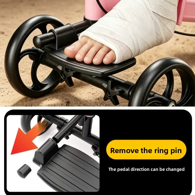 Foldable All Terrain Knee Scooter for Adults for Foot Injuries Steerable Knee Walker, Medical Knee Crutch for Broken Foot Injure