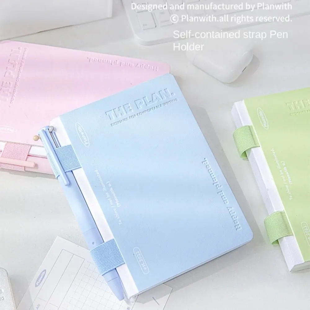 PU Leather Loose-leaf Notebook Colored Page Blush Series Binder Lined Book 112 Sheets Gradient A6 Loose-leaf Notebook