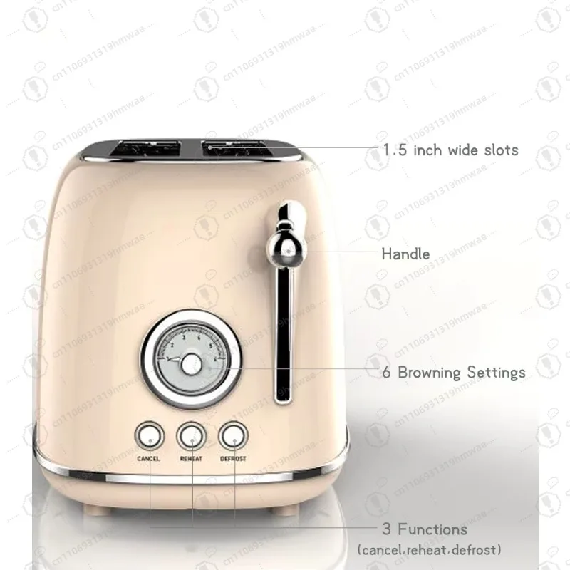 High Quality Toaster 2 Slices Retro Toaster Sandwich Pop-up Stainless Steel Toaster