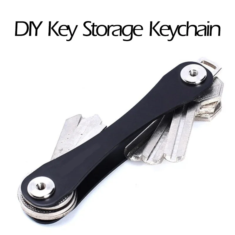1PCS DIY Pocket Key Wallet Keychain Keyring Wallets Portable Compact Aluminum Keychain Multi-functional Clip Key Clip Key Ring