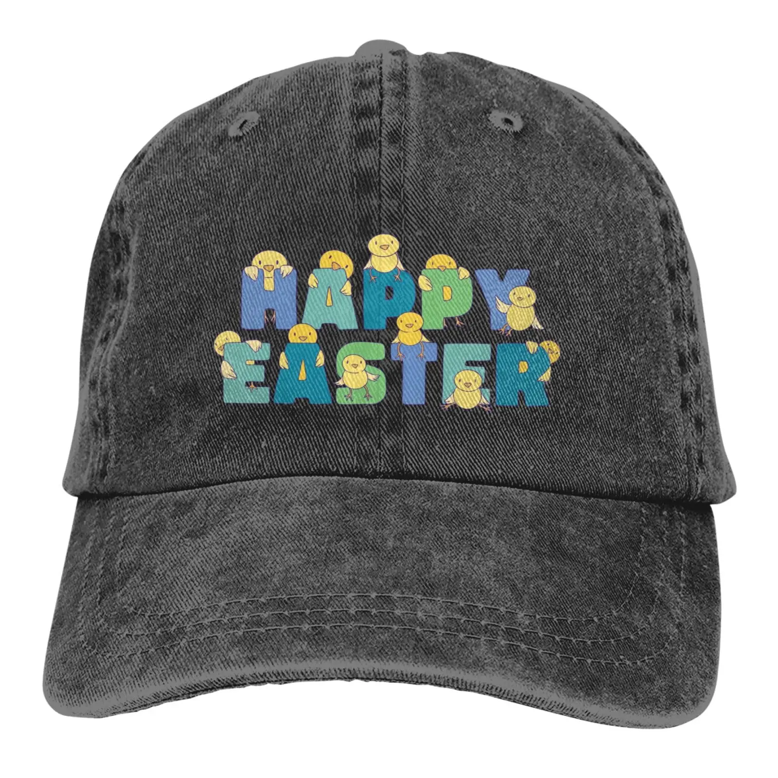 

Happy Easter Funny Chicks Baseball Cap for Men Women Denim Hat Washed Cotton Fashion Cap Unisex Adjustable Sports Outdoor