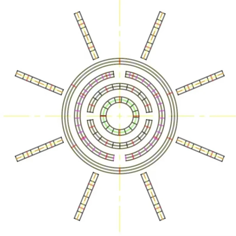 

Square pattern with round ceiling aluminum ring aluminum composite stage type rotatable shelf strip light