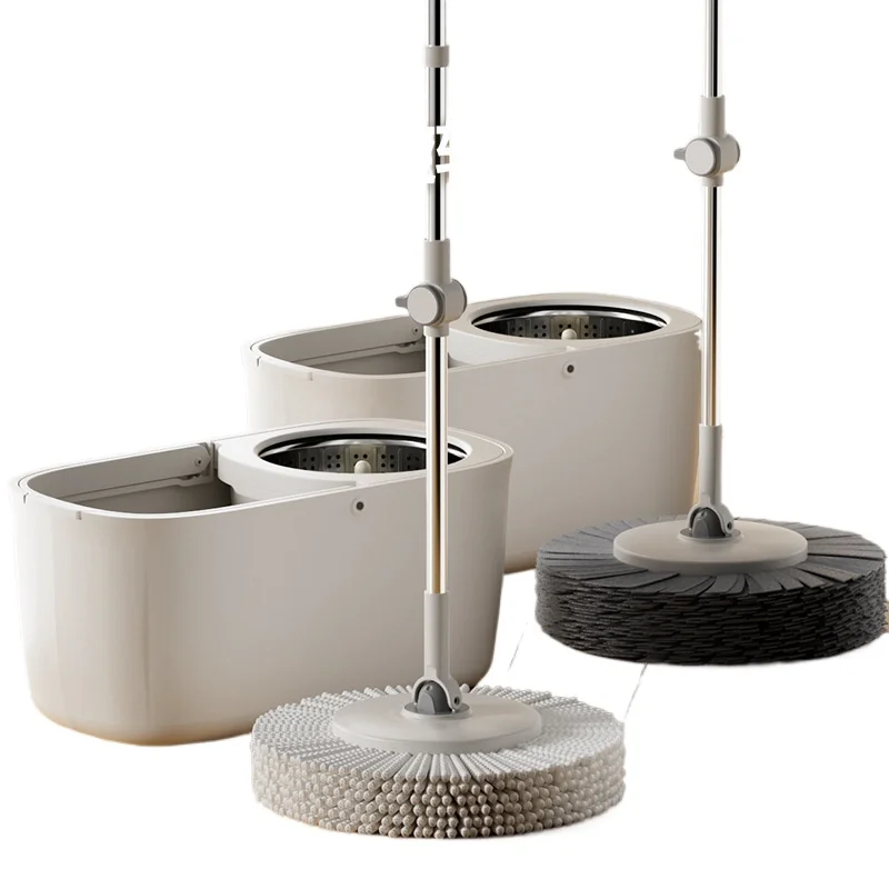 Double Drive Spin Mop with Bucket for Home Use for Automatic Squeeze Drying for Hands-Free Cleaning for Wet Mopping for Floor