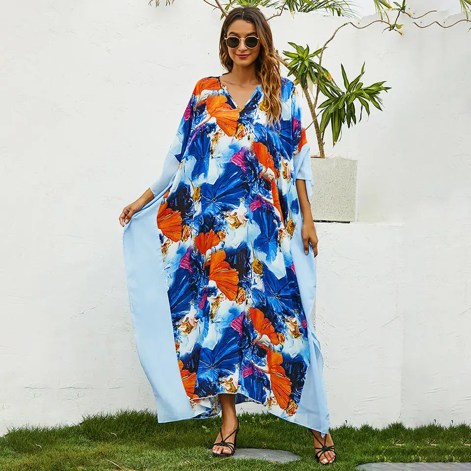 2022 New Trend Maxi Long Floral Print Muslim Dresses For Women Wholesale China