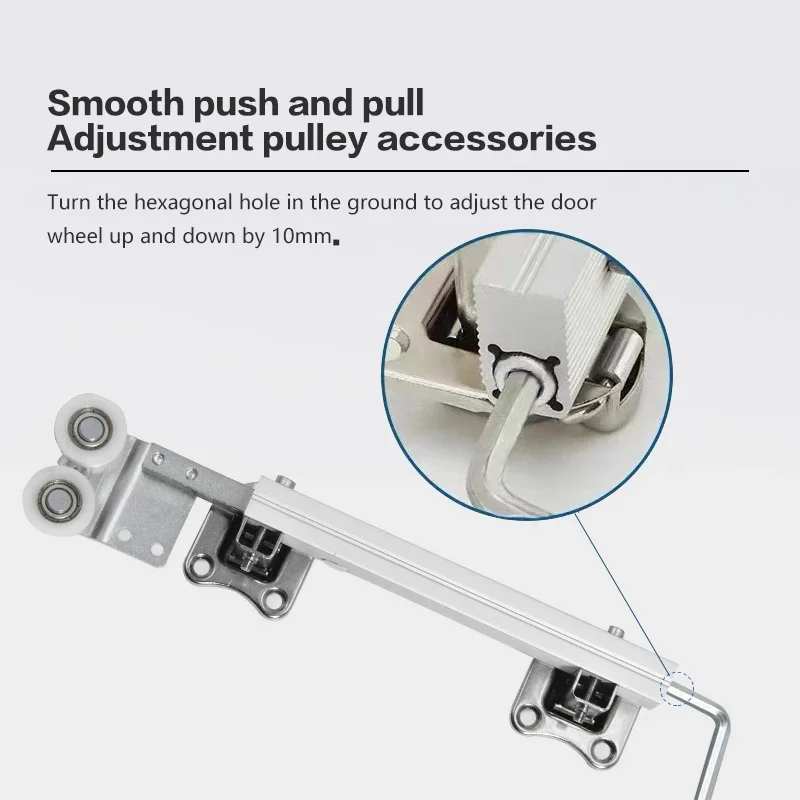 No Lower Track Wardrobe Invisible Door Hardware Cabinet Folding Door Sliding Door Hanging Wheel Slide Rail Silent Home Hardware