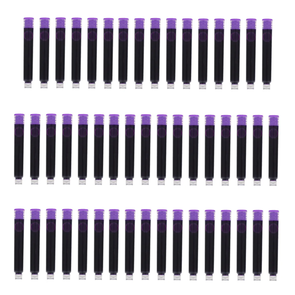 100 Pcs Erasable Ink for Fountain Pens Accessories Automatic Refillable Purple Office