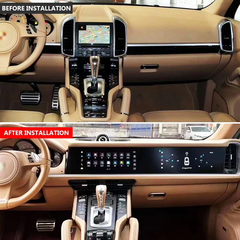 For Porsche Cayenne 2011-2017 Upgrade 2024 Bodykit Car Modification Center Console Interior Dashboard Gear Shift Lever Panel