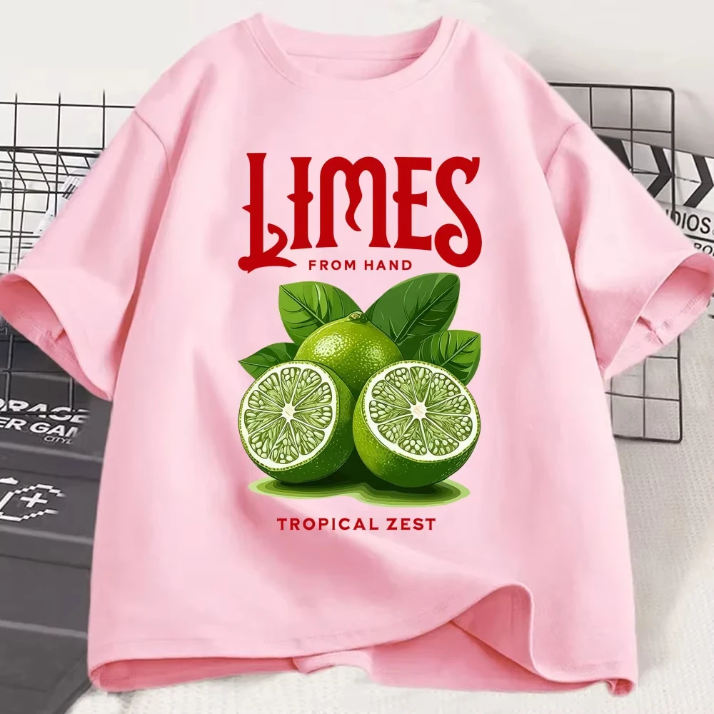 Funny Limes From Hand Tropical Zest Graphic T-Shirts Men Women Fashion Aesthetic Y2k T Shirts Oversized Cotton Casual Tees Gifts