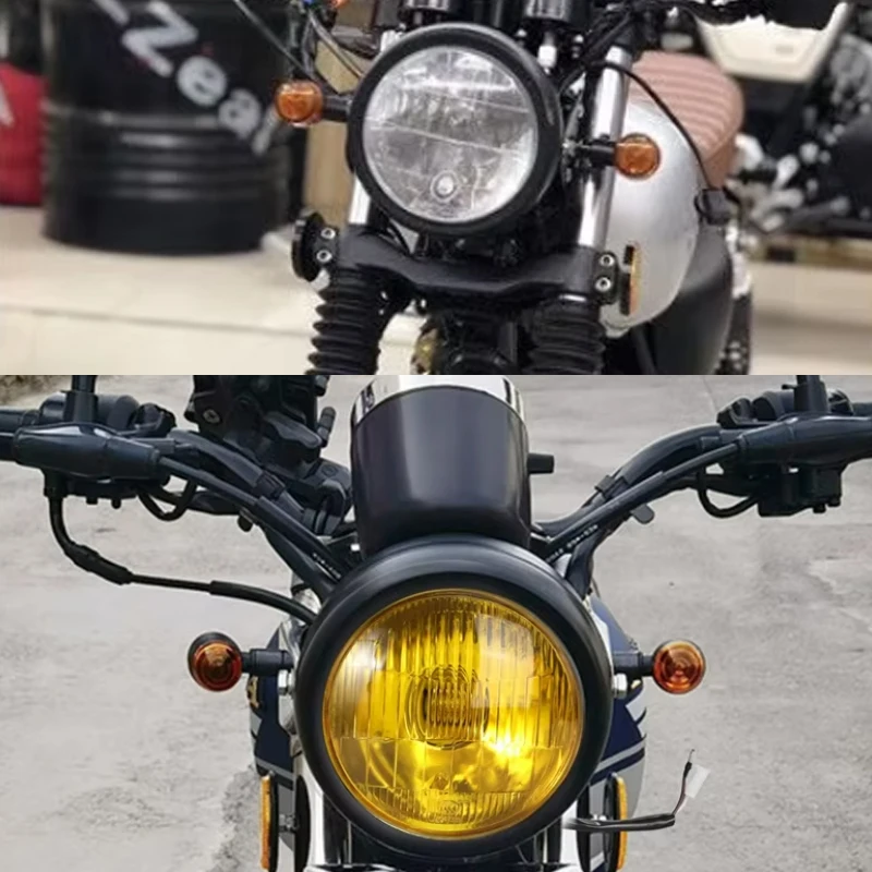 Retro 5.75 Inch LED Motorcycle Headlights Universal 12V Round headlight motorcycle Accessories for cafe racer headlight LED