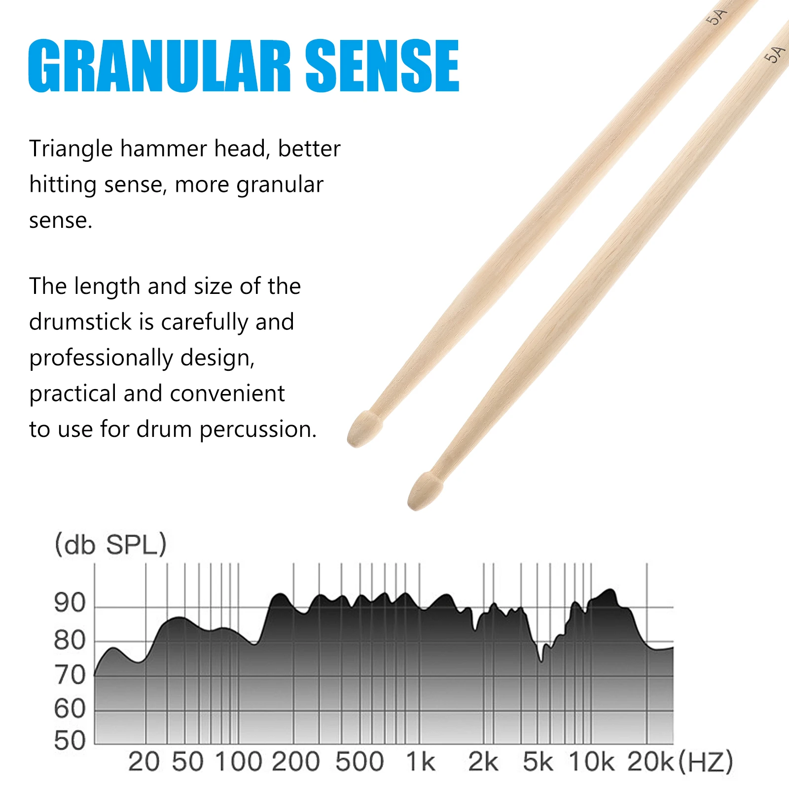 

2pcs 5A Solid Wood Drumsticks Anti-Slip Durable Drum Sticks For Exercise Music Instrument Accessories Lightweight Kids Set