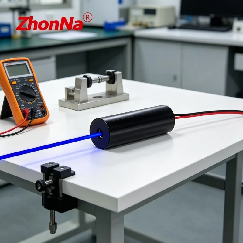 450nm80 Blue Dot Laser Module DC 3V-5V Photoelectric Source with 10x30mm Metal Bronze Head Customizable Manufacturer