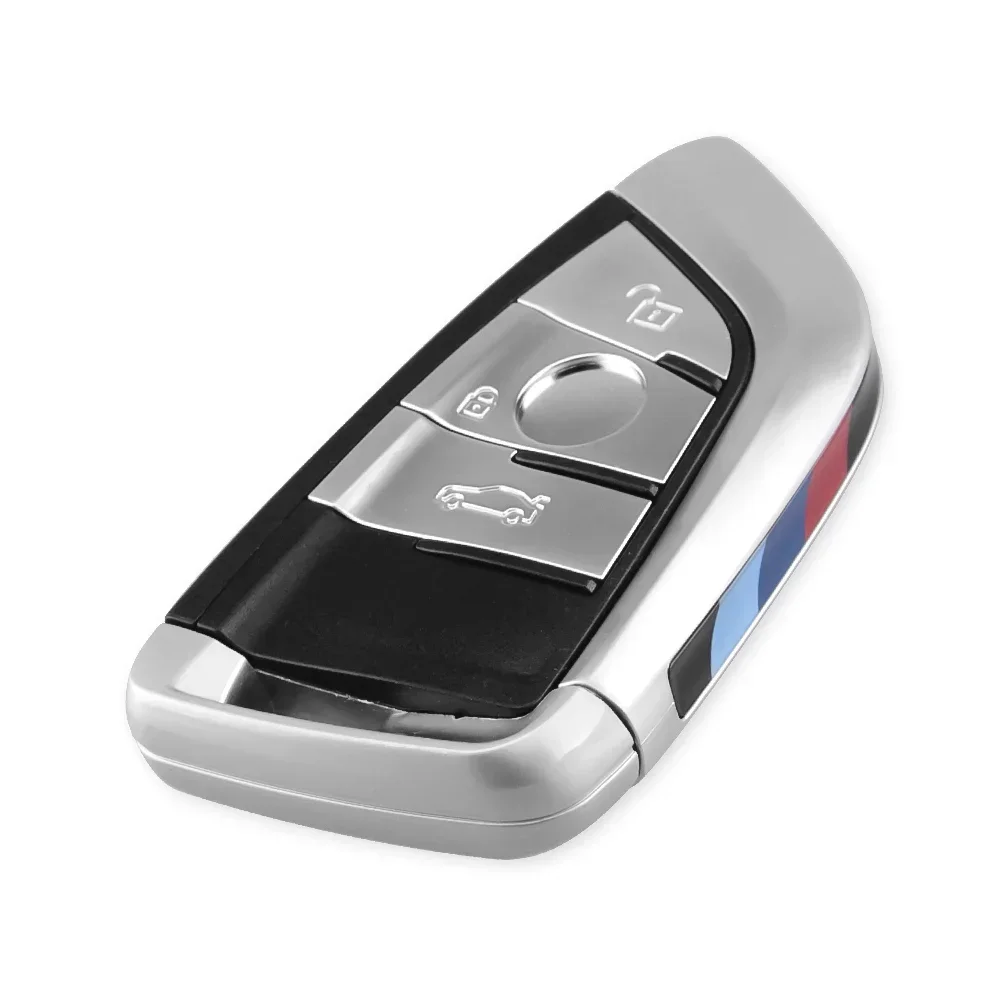 KEYYOU 3/4 przyciski Keyless Go Zdalny kluczyk samochodowy Etui Fob do BMW F CAS4 5 7 Series X5 X6 2014 2015 2016 z wkładką klucza