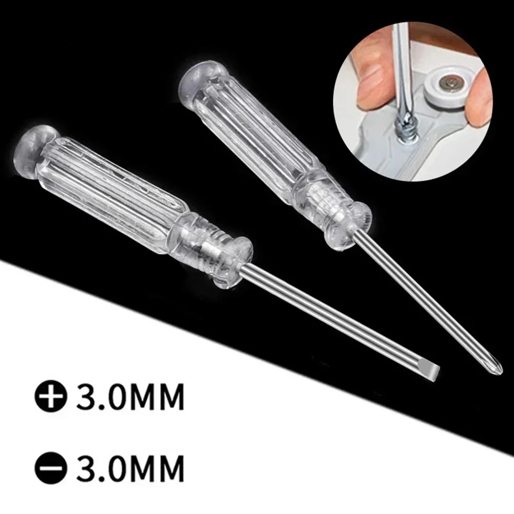 10pcs 3.74Inch Small Mini Screwdriver Set Kit Repair Tool Slotted Cross Screwdrivers Transparent Head Precision Screwdrivers