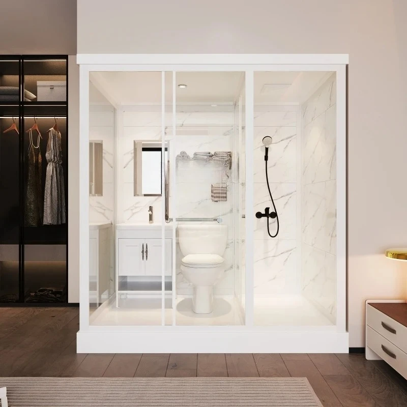 

Душевая комната Интегрированная бытовая ванная комната Квартира подходит для старельных продуктов Собранная ванная комната с ямой на корточках