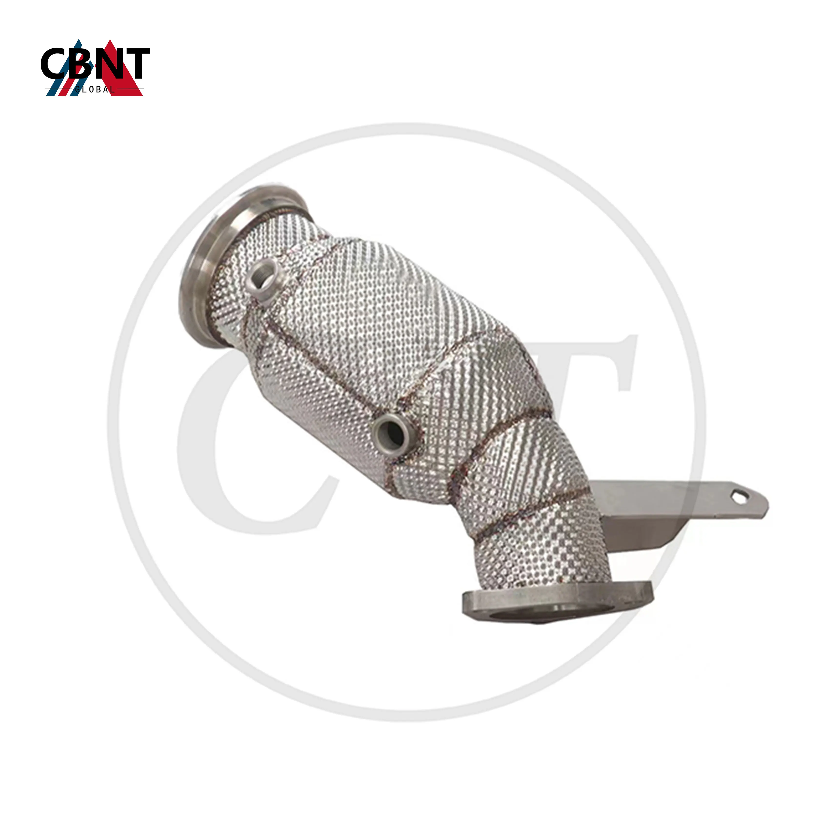 CBNT Exhaust Catted/Catless Downpipe with Heat Shield for Porsche Macan 2.0T 2019-2023 Performance SS304 Exhaust-pipe System