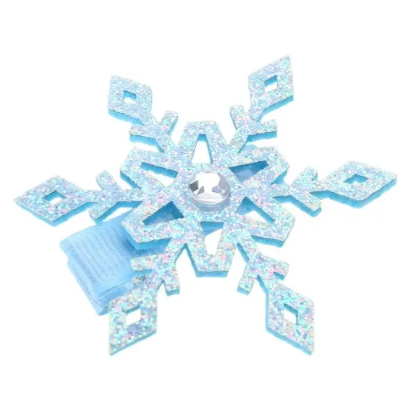 652F مشبك شعر كريستال ندفة الثلج Blingbling بريق كريستال مشبك عيد الميلاد للسيدة