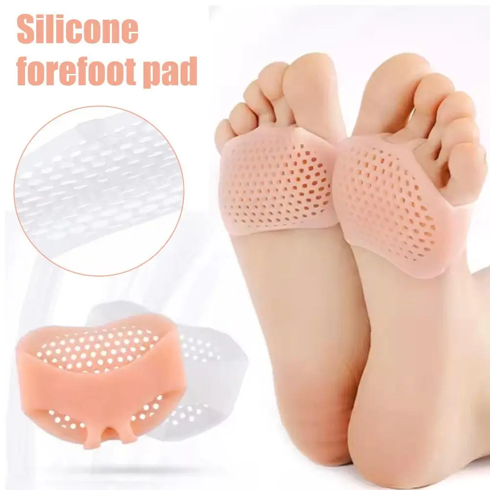 1pair Silicone Honeycomb Insole Anti-slip Forefoot Gel Feet Pain Relief Half-size Soft Shoe Orthotic Protector Care Cushion Q0i7