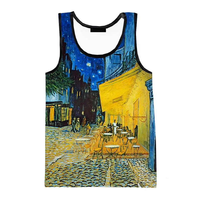 

3d Tank Top Male Leisure Vest Oil Painting Print Streetwear Oversized Men Summer Sleeveless Shirt Bodybuilding Vest Tops Male