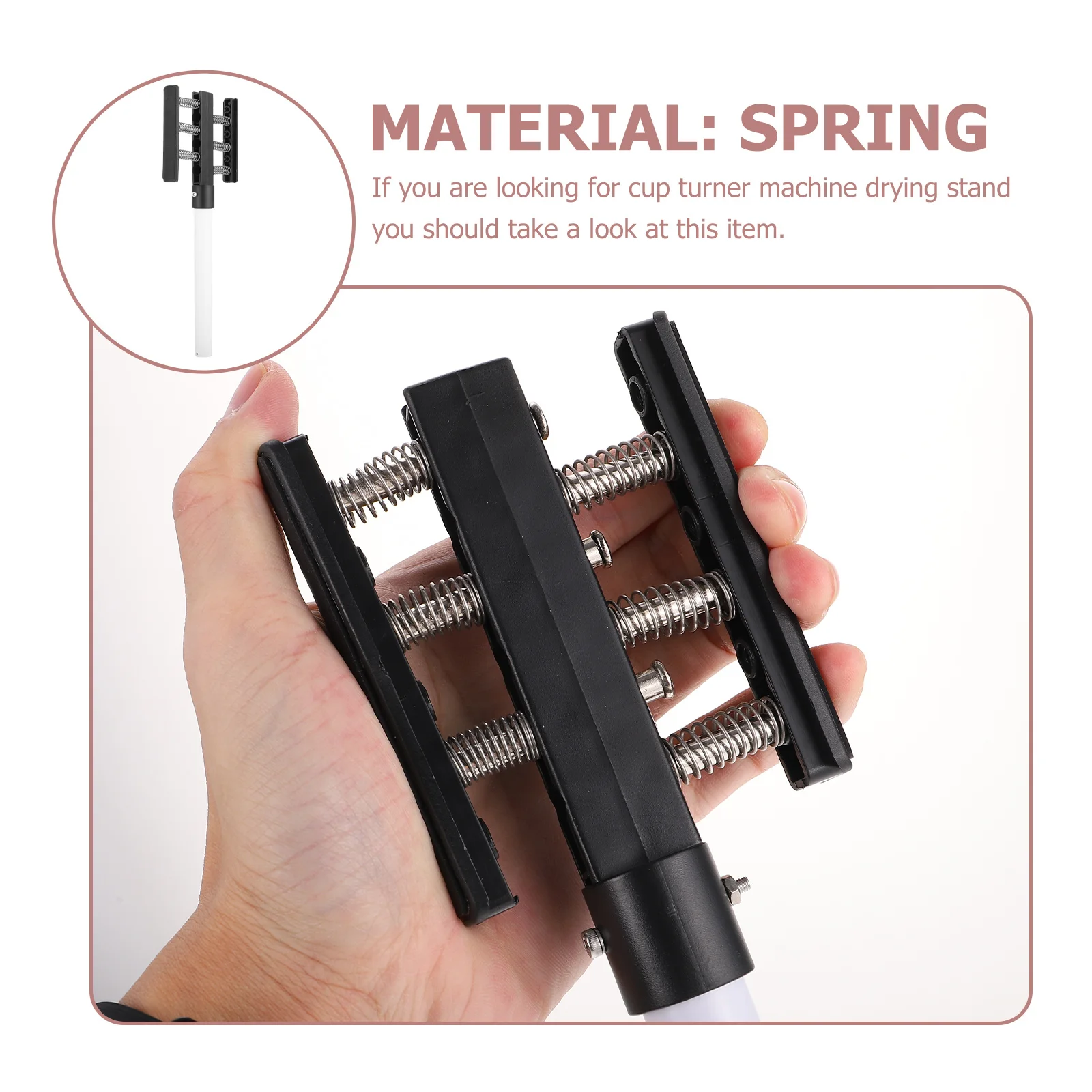 

1Set Durable Tumbler Turner Spring Fixture Rotary Cup Machine Bracket Drying Rack for DIY Cup Craft Tumbler Turner