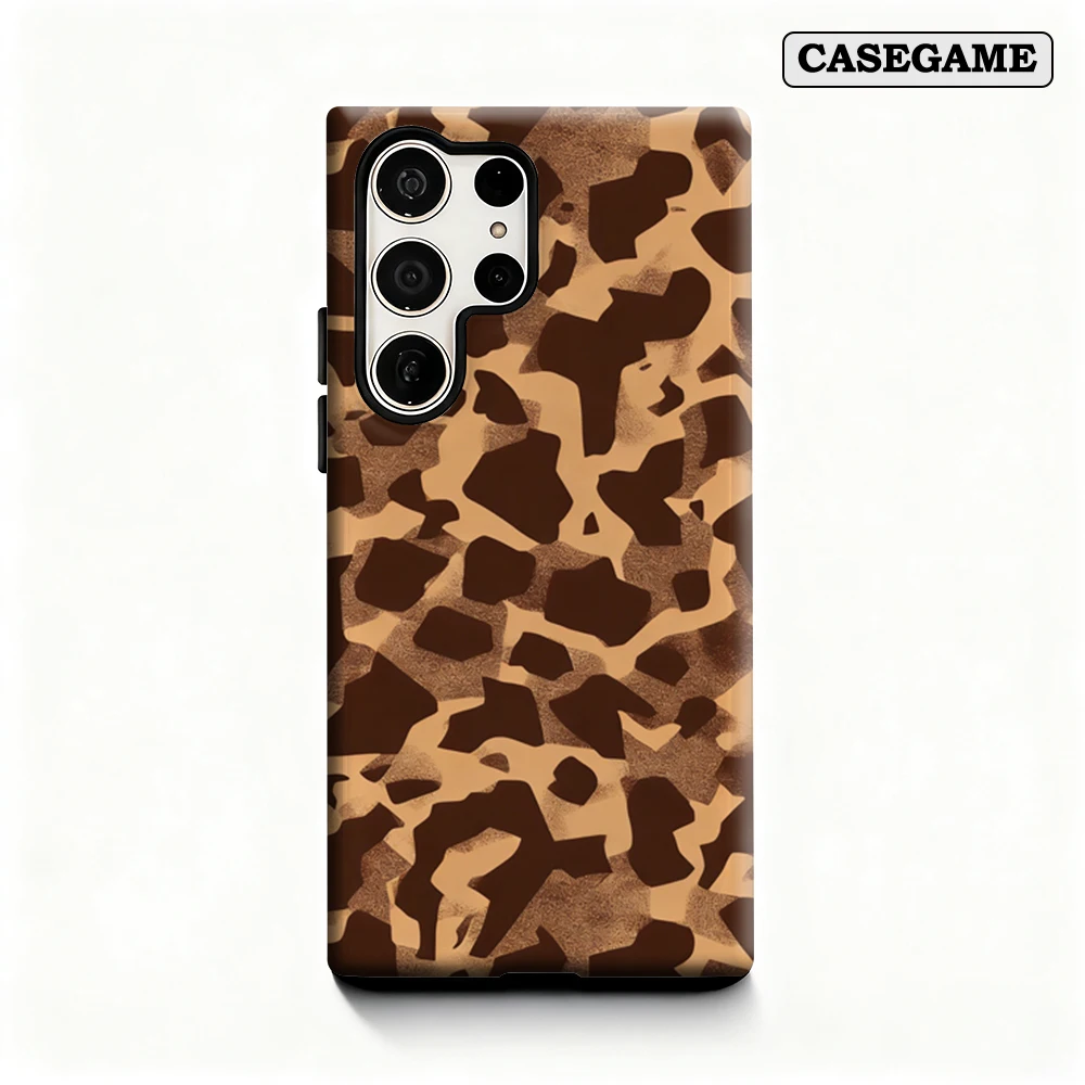 Casegame Phone Case for Samsung Galaxy S25 S26 Ultra S24 S23 Ultra Plus Shockproof Double Layer Giraffe Print Texture Cover