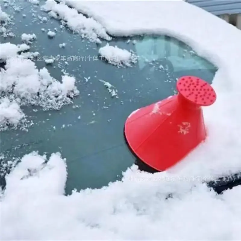 Heavy-Duty Multi-Function Snow Removal Tool - Car Snow Shovel, Scraper & Defroster, Red ABS, Perfect for Halloween/Christmas