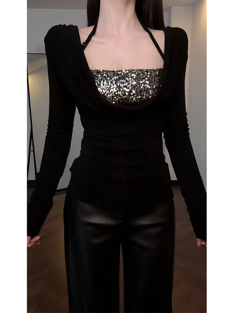 

Комплект: облегающая футболка с длинным рукавом и сексуальный базовый слой из полиэстера и спандекса, влагоотводящий