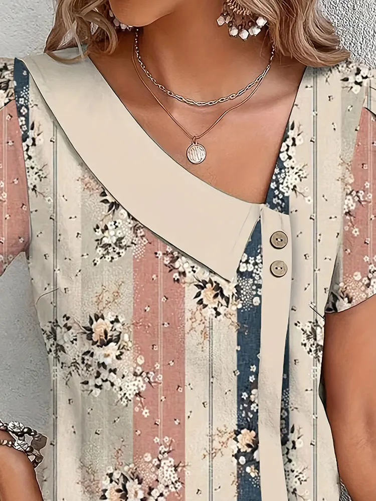 เสื้อเชิ้ตขนาดบวกของผู้หญิง ฤดูร้อน เสื้อเชิ้ตหรูหรา เก๋ไก๋ เสื้อเชิ้ตแฟชั่นสตรีลําลอง