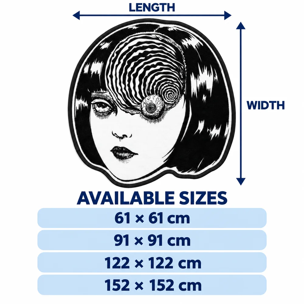 Kawakami Tomie F-Fujou Shaped Rug Manga Horror Flannel Floor Mat for Bedroom Living Room Entryway Home Decor Indoor Carpet