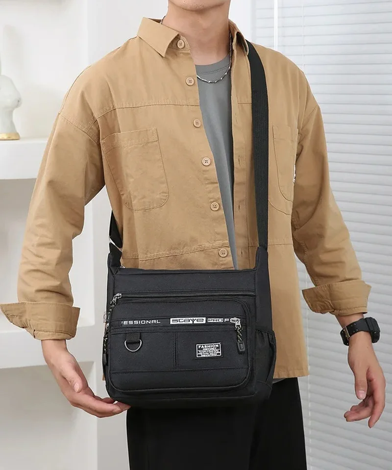 Herren-Umhängetasche mit mehreren Taschen, verstellbarer Schultergurt, Business-Casual-Umhängetasche für Arbeit und Reisen – Detail 7