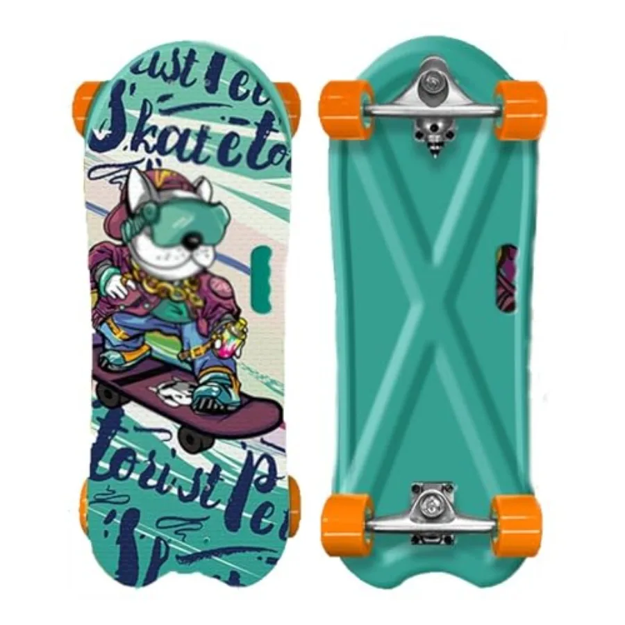 

Dog Skateboard for Pets with Smooth Flexible Cornering Design Durable Material in Black Max Load 80kg No Assembly Required