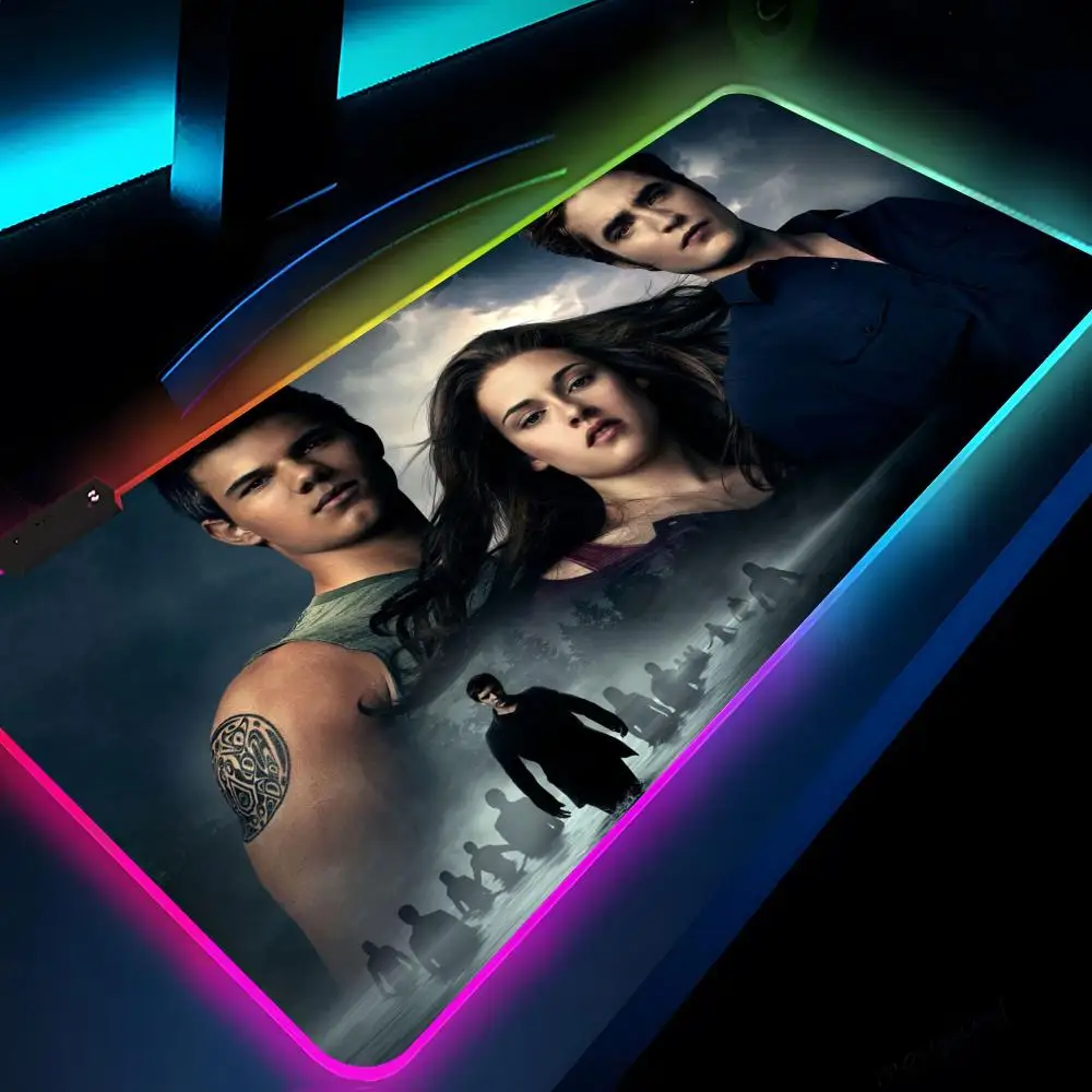Movie TV Film Twilight Mouse Pad Gaming LED 700x300 Mouse Mat Mousemats Table Pads Animal PC Desk Mat RGB Keyboard Mat XXL