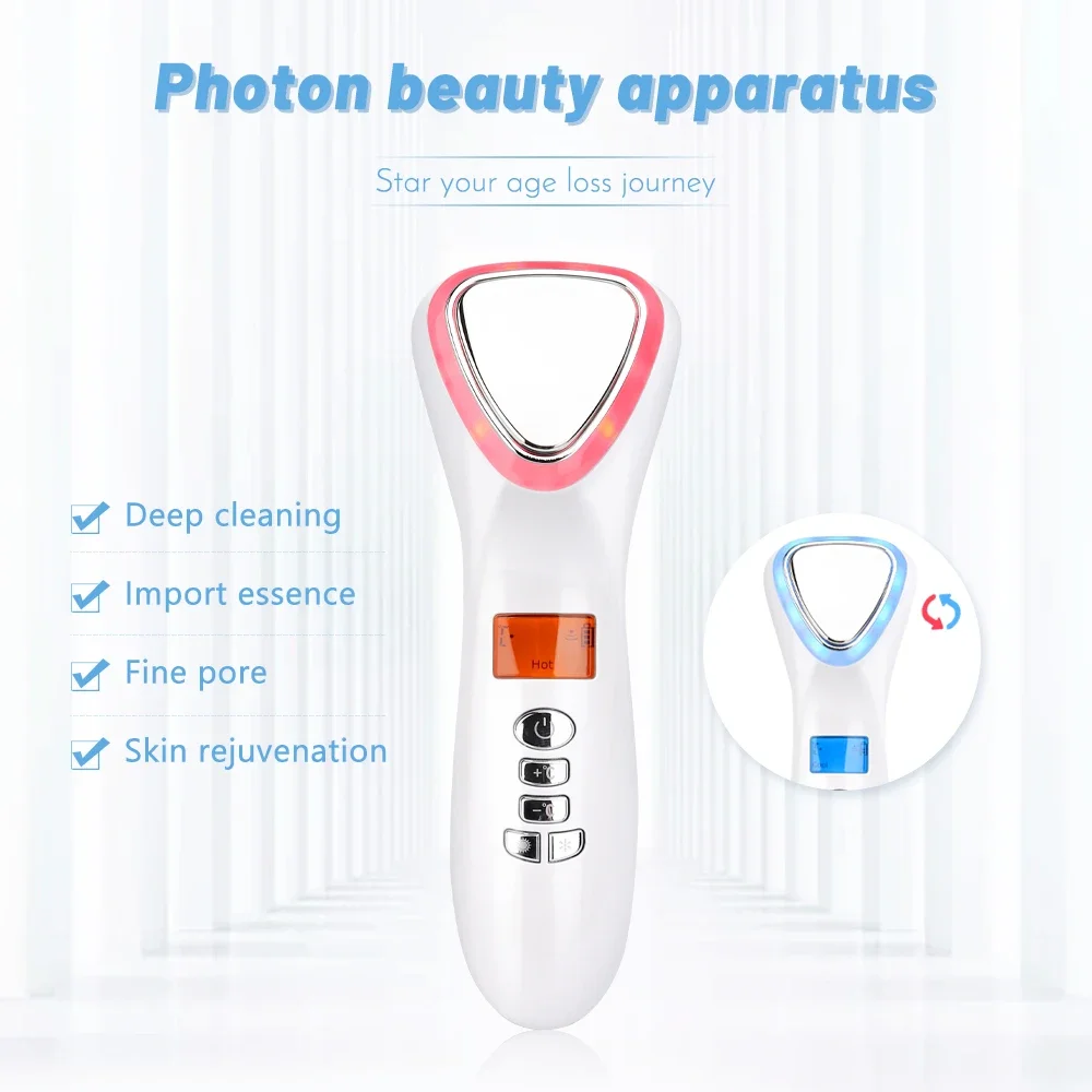 IPL Facial Hot & Cold Introduction Device Lifting Firming Face Beauty Photon Rejuvenation Beauty Tool for Home Use Deep Cleaning