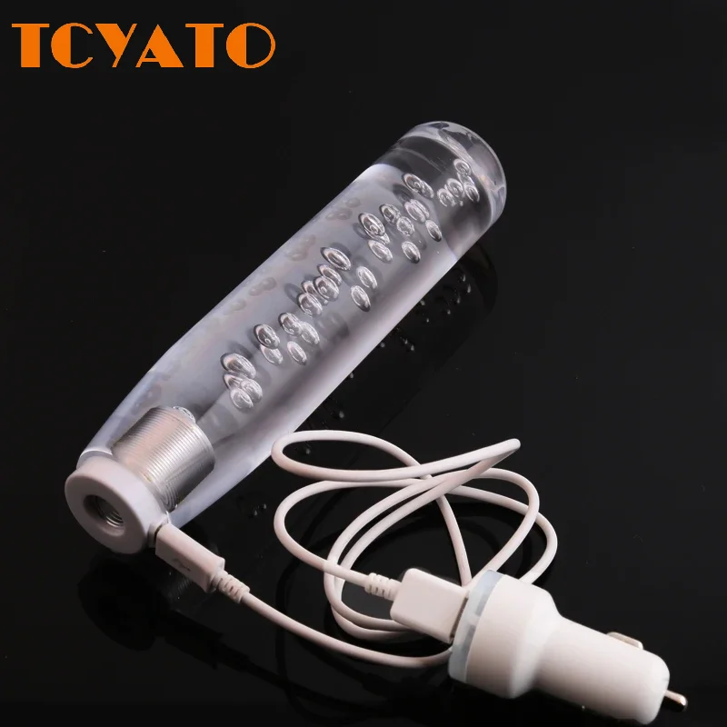 

TCYATO The car modification LED luminous crystal bubble rod charging gear head is 15cm