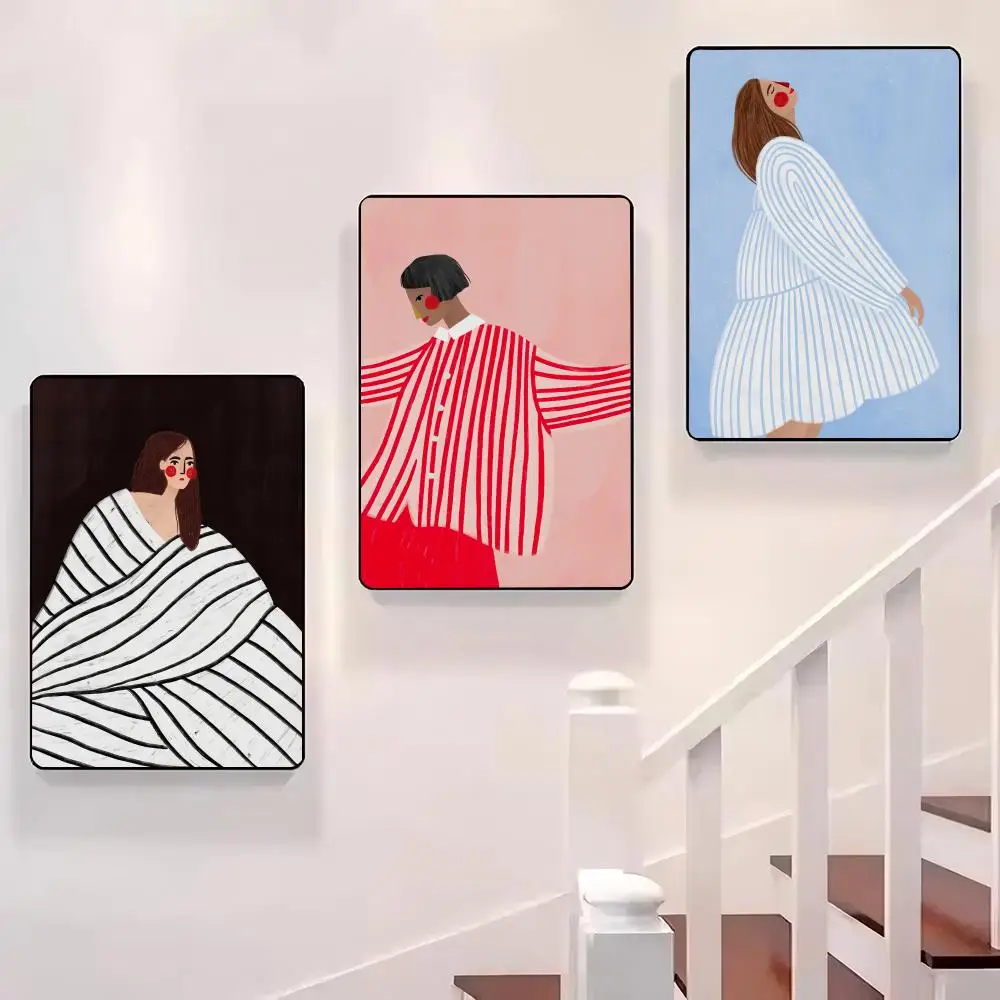 

Minimalist Women Portrait Poster Sticky Wall Waterproof Home Living Room Bedroom Bar Aesthetic Decoration Perfect Gift