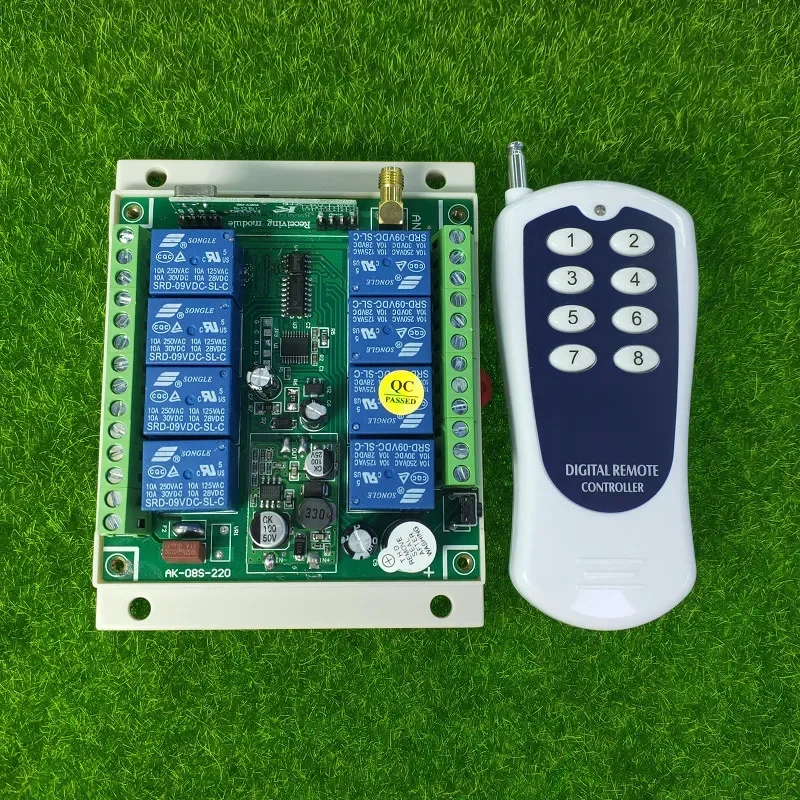 نظام تبديل جهاز تحكم عن بعد لاسلكي ، جهاز إرسال واستقبال ، 24 فولت ، 36 فولت ، جهاز ترحيل 8CH ، NC ، NO COM ، RF ، DC 12 فولت ، 24 فولت