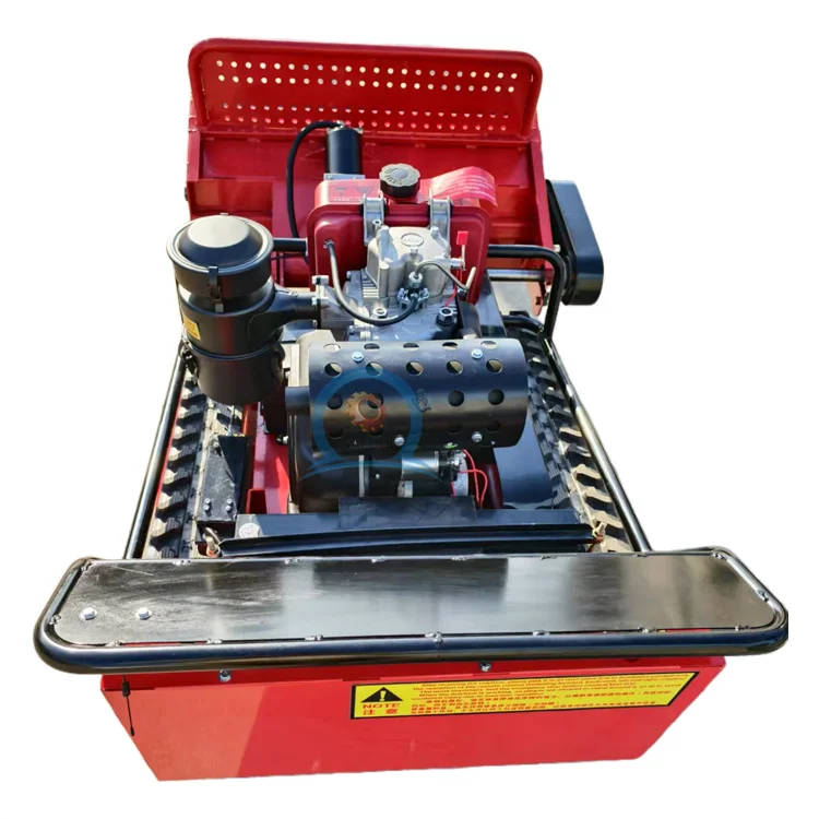 Mesin Pemotong Rumput Remote Control Otomatis yang Efisien dengan Trek Perayap untuk Pemotongan Rumput Gunung