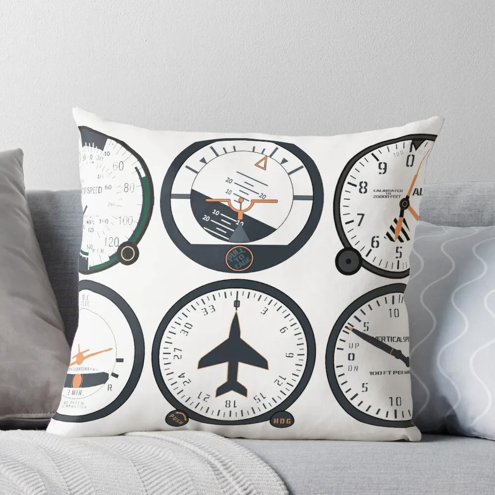 

Basic Six Flight Instruments Throw Pillow Cushion Cover Set Throw Pillow Covers Pillow Case Christmas