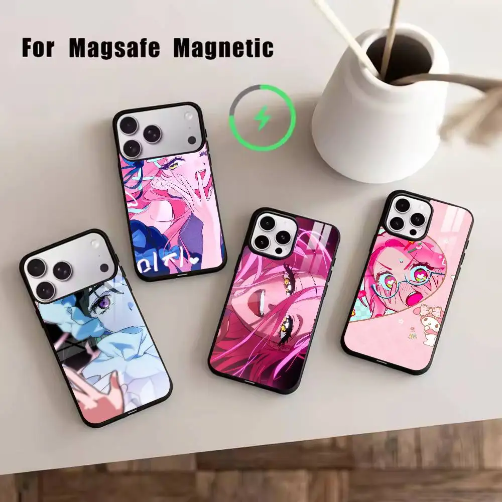 

A-Anime Girl Phone Case For iPhone17,16,15,14,13,12,11 Plus,Pro Magnetic For Magsafe Wireless Charging