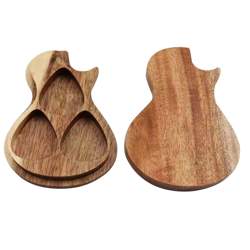 1 PCS Wood Guitar Pick Holder Guitar Pick Case Box Gifts For Dad, Husband, Boyfriend, Son, Friends