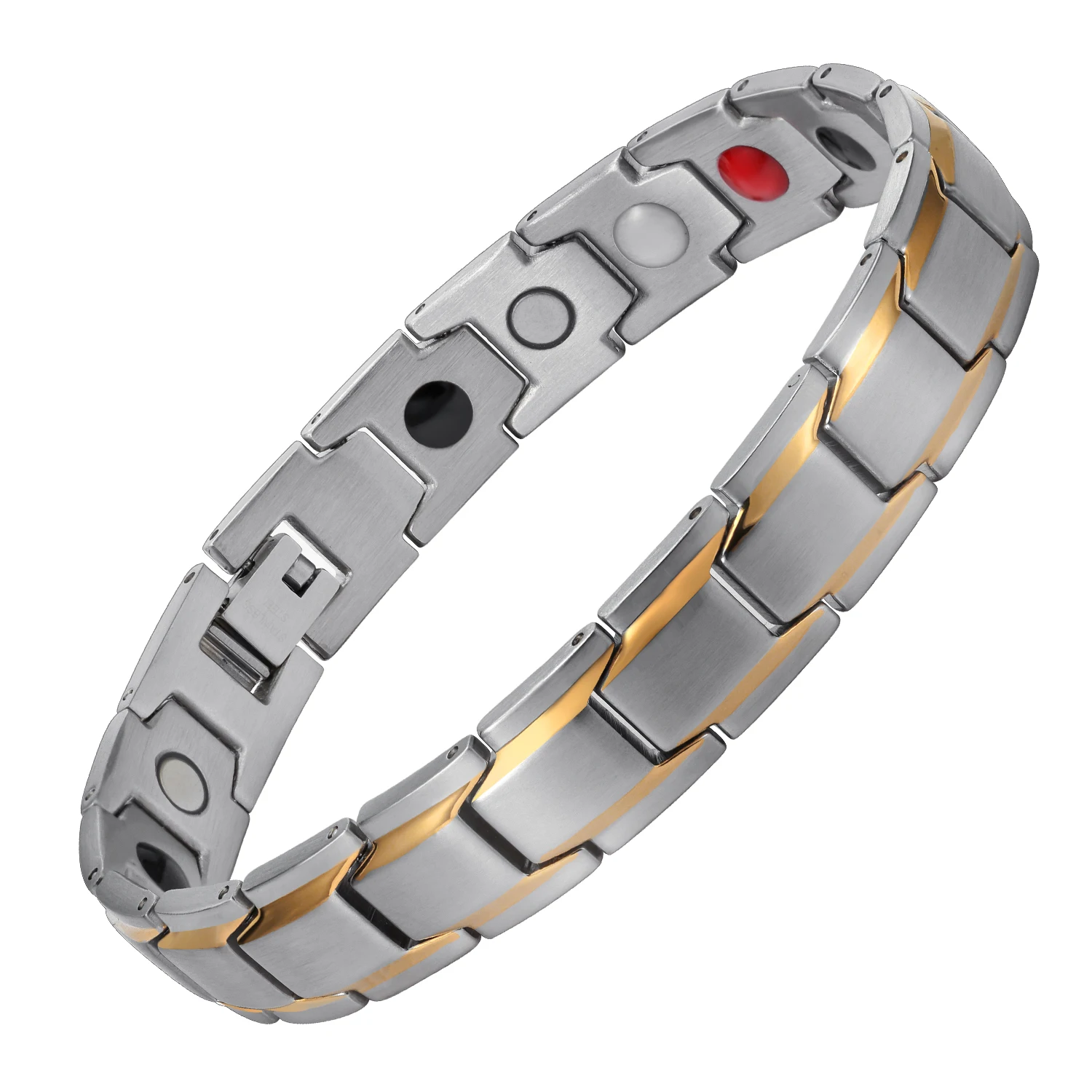 Men's Titanium Steel Therapeutic Magnetic Couple Health Germanium Bracelet for Arthritis Pain Surgical Grade Steel Jewelry