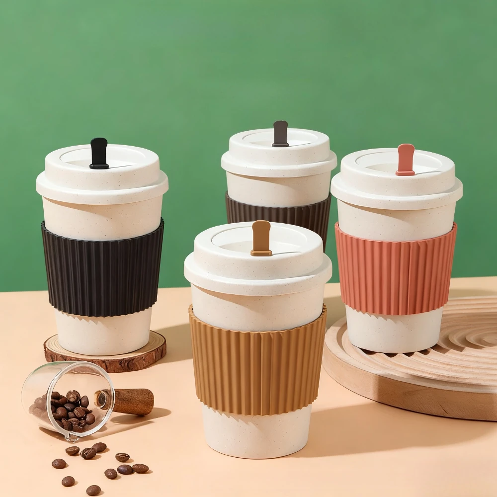 Kaffeetassen mit Deckel, wiederverwendbare Teetasse, tragbare Kaffee- und Milchtasse, spülmaschinenfeste Kaffeetasse für Zuhause, Outdoor, Reisen