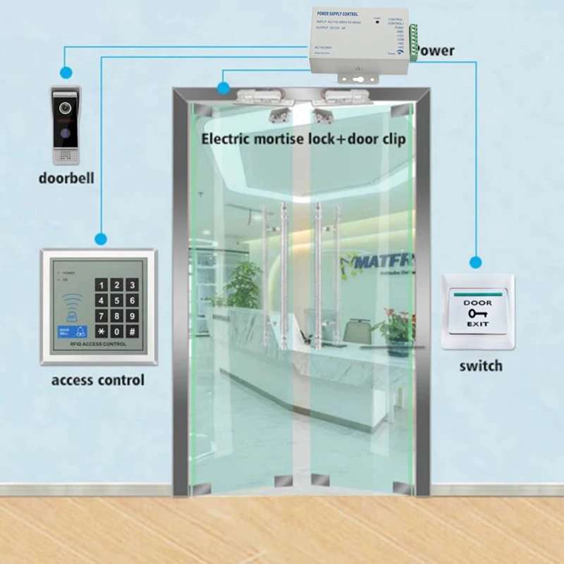 Digital Access Control System Kit Electronic Gate Opener Home Garage Adapter Eletric Magnetic RFID Smart Door Lock Kit