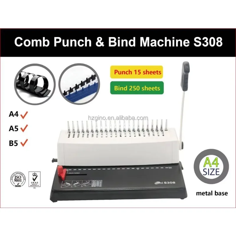 S308 Manual Punching And Binding Machine Punch & Bind Machine