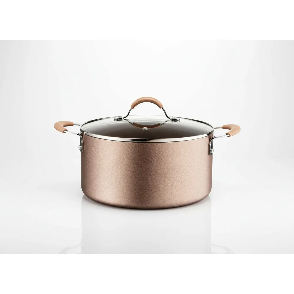 

Большая голландская кастрюля с антипригарным покрытием на 5 литров и крышкой, экологически чистая и можно мыть в посудомоечной машине для здорового приготовления пищи