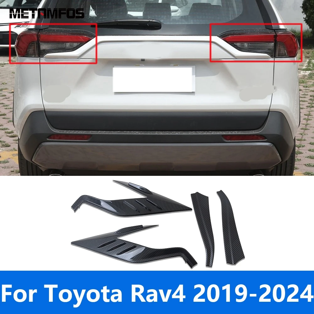 For Toyota Rav4 Rav 4 2019-2022 2023 2024 Carbon Fiber Rear Light Lamp Cover Trim Taillamp Frame Sticker Accessories Car Styling