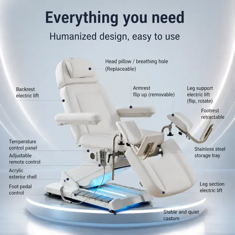 Automatic Electric Gynecological Examination Bed Private Nursing Operating Table Lifting Reproductive Exam Bed for Clinic Use